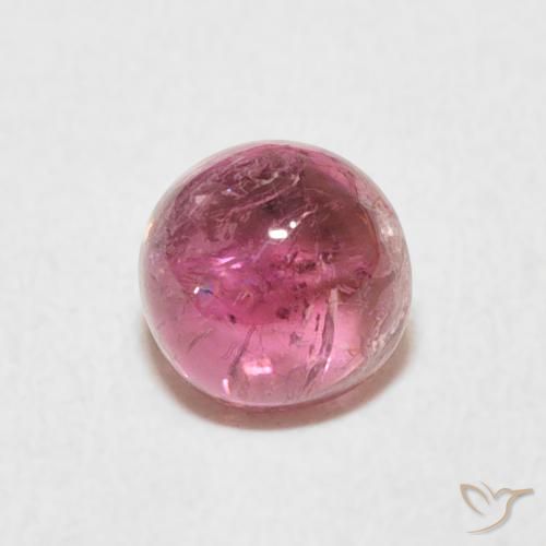1.23 ct Pink Tourmaline Stone, Natural Tourmaline in Round Cabochon Shape for Sale