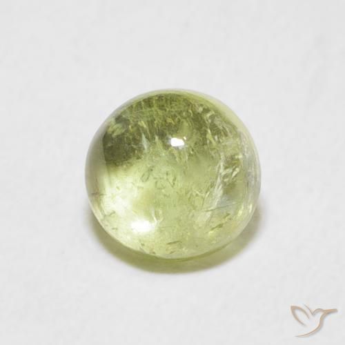 1.17 ct Green Tourmaline Stone, Natural Tourmaline in Round Cabochon Shape for Sale