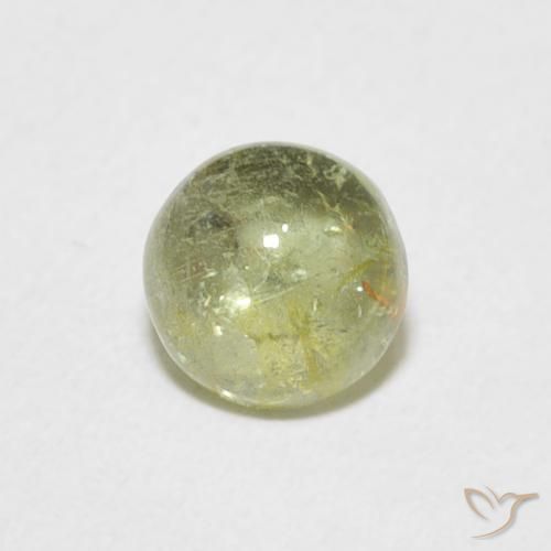 0.97 ct Green Tourmaline Stone, Natural Tourmaline in Round Cabochon Shape for Sale