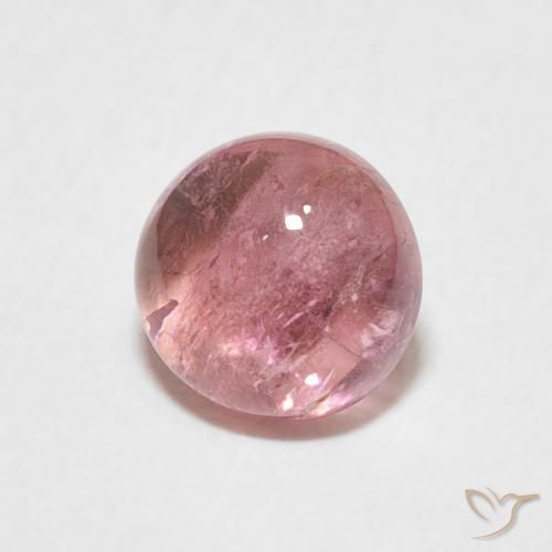 1.23 ct Pink Tourmaline Stone, Natural Tourmaline in Round Cabochon Shape for Sale