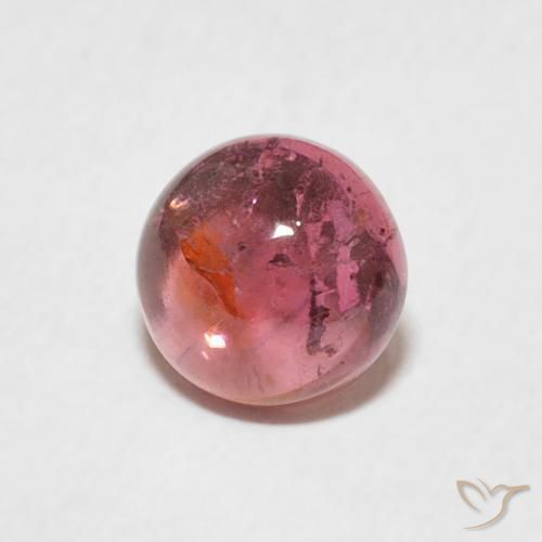 1.00 ct Pink Tourmaline Stone, Natural Tourmaline in Round Cabochon Shape for Sale