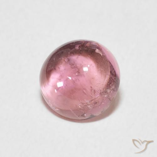 1.03 ct Pink Tourmaline Stone, Natural Tourmaline in Round Cabochon Shape for Sale