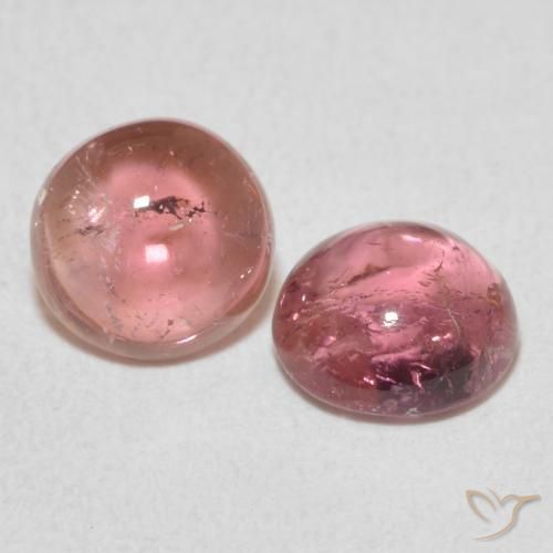 2.07 ctw Pink Tourmaline Stones, Natural Tourmaline in Round Cabochon Shape for Sale