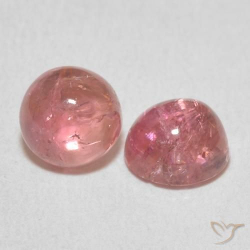 2.04 ctw Pink Tourmaline Stones, Natural Tourmaline in Round Cabochon Shape for Sale