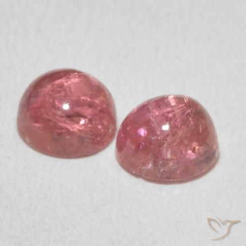 Tourmaline Gemstones in 6 mm (calibrated) Size for Sale, Tourmaline Stones in Orange Pink Color