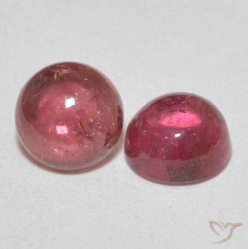 2.21 ctw Pink Tourmaline Stones, Natural Tourmaline in Round Cabochon Shape for Sale