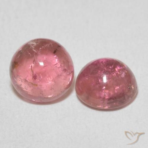 2.15 ctw Pink Tourmaline Stones, Natural Tourmaline in Round Cabochon Shape for Sale