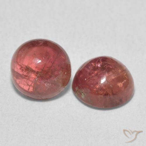 2.14 ctw Pink Tourmaline Stones, Natural Tourmaline in Round Cabochon Shape for Sale