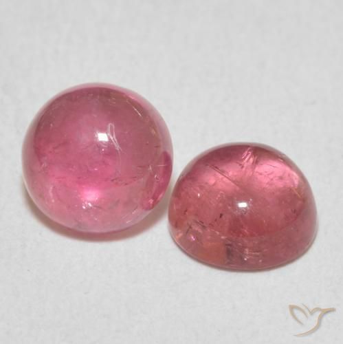 2.30 ctw Pink Tourmaline Stones, Natural Tourmaline in Round Cabochon Shape for Sale