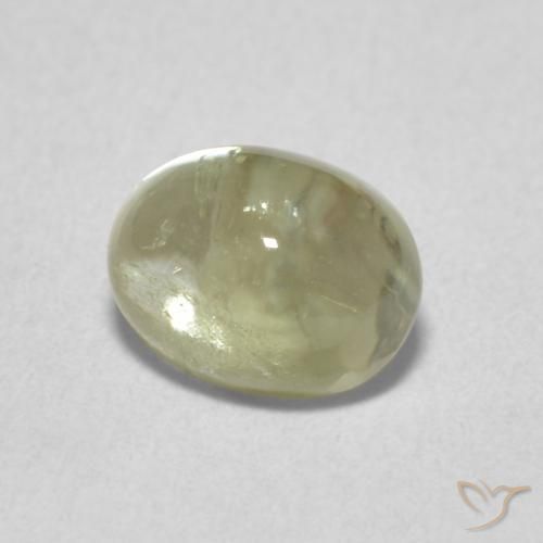 1.36 ct Green Tourmaline Stone, Natural Tourmaline in Oval Cabochon Shape for Sale