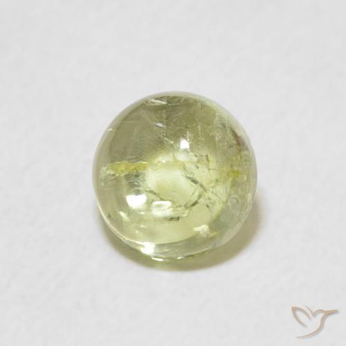 1.24 ct Green Tourmaline Stone, Natural Tourmaline in Round Cabochon Shape for Sale