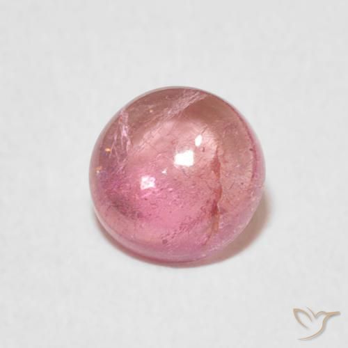 0.88 ct Pink Tourmaline Stone, Natural Tourmaline in Round Cabochon Shape for Sale