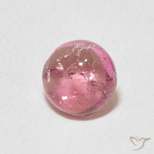 0.90 ct Pink Tourmaline Stone, Natural Tourmaline in Round Cabochon Shape for Sale