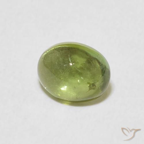 0.79 ct Green Tourmaline Stone, Natural Tourmaline in Oval Cabochon Shape for Sale