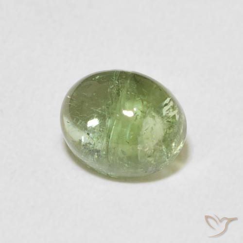 1.44 ct Green Tourmaline Stone, Natural Tourmaline in Oval Cabochon Shape for Sale