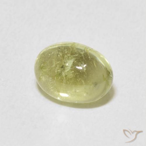 1.36 ct Yellow Tourmaline Stone, Natural Tourmaline in Oval Cabochon Shape for Sale