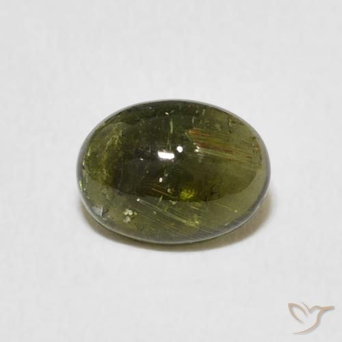 1.53ct Natural Brownish Green Tourmaline, Oval, Transparent