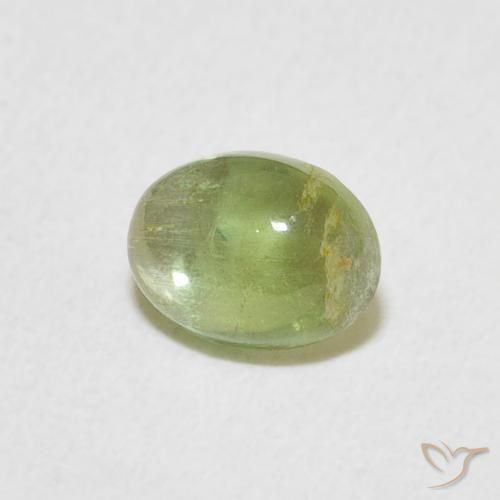 0.76 ct Green Tourmaline Stone, Natural Tourmaline in Oval Cabochon Shape for Sale