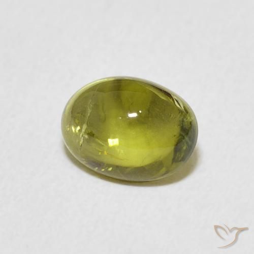 1.44 ct Green Tourmaline Stone, Natural Tourmaline in Oval Cabochon Shape for Sale