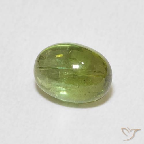 0.92 ct Green Tourmaline Stone, Natural Tourmaline in Oval Cabochon Shape for Sale