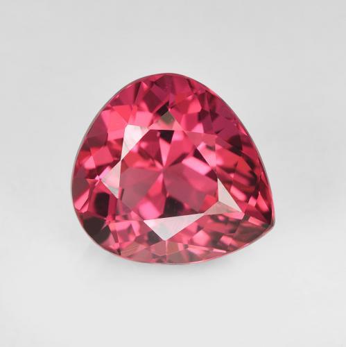 1.80 ct Red Tourmaline Stone, Natural Tourmaline in Pear Facet Shape for Sale