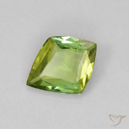 1.11 ct Green Tourmaline Stone, Natural Tourmaline in Rhomb Facet Shape for Sale