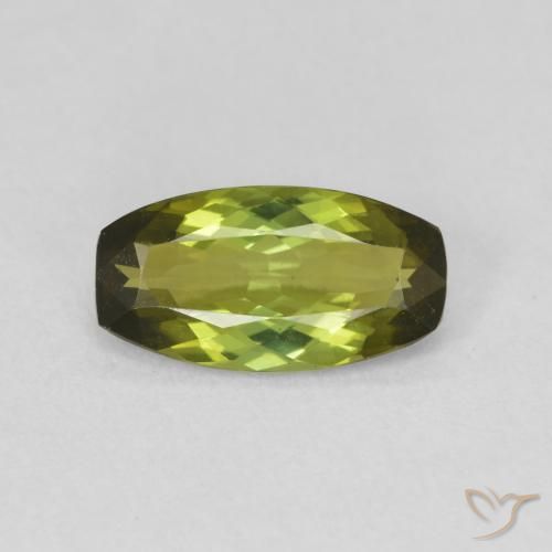 1.34 ct Green Tourmaline Gemstone, Tourmaline Gem in Cushion-Cut Shape for Sale.