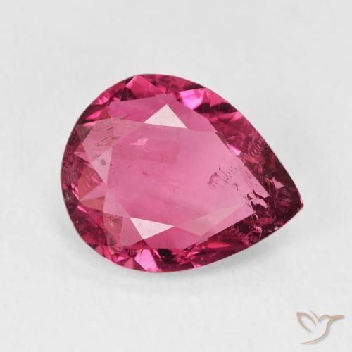 3.02 ct Pink Tourmaline Stone, Natural Tourmaline in Pear Facet Shape for Sale