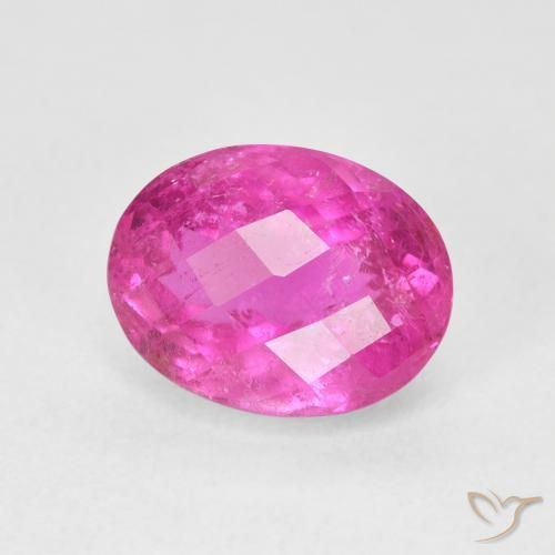 3.20 ct Pink Tourmaline Stone, Natural Tourmaline in Oval Checkerboard Shape for Sale