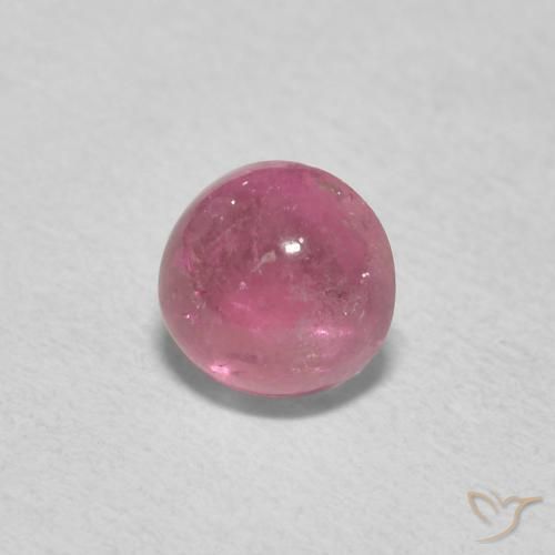 0.75 ct Pink Tourmaline Stone, Natural Tourmaline in Round Cabochon Shape for Sale