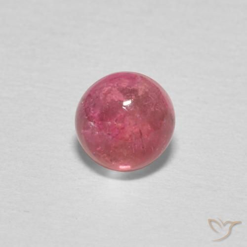 0.62 ct Pink Tourmaline Gemstone, Tourmaline Gem in Round Cabochon Shape for Sale.