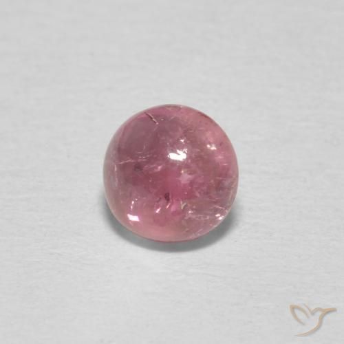 0.51 ct Pink Tourmaline Stone, Natural Tourmaline in Round Cabochon Shape for Sale