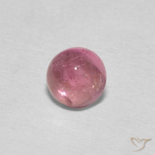 0.51 ct Pink Tourmaline Stone, Natural Tourmaline in Round Cabochon Shape for Sale