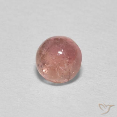 0.64 ct Pink Tourmaline Stone, Natural Tourmaline in Round Cabochon Shape for Sale