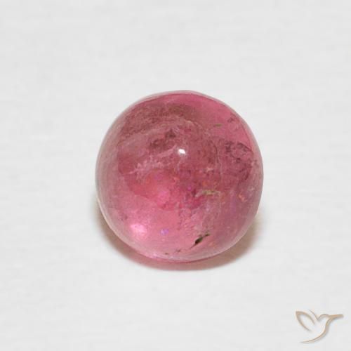 0.51 ct Pink Tourmaline Stone, Natural Tourmaline in Round Cabochon Shape for Sale