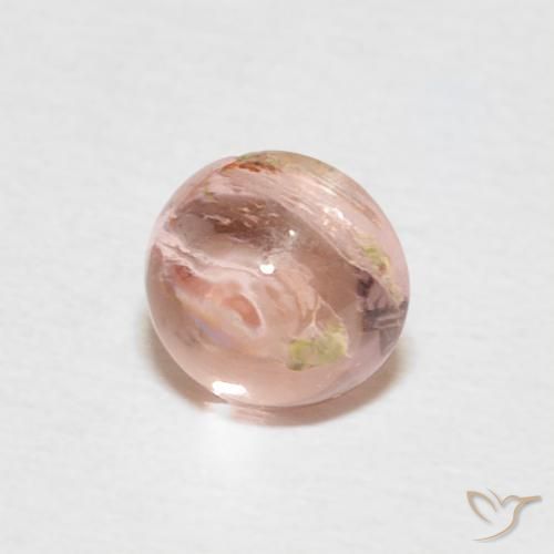 0.64 ct Pink Tourmaline Stone, Natural Tourmaline in Round Cabochon Shape for Sale