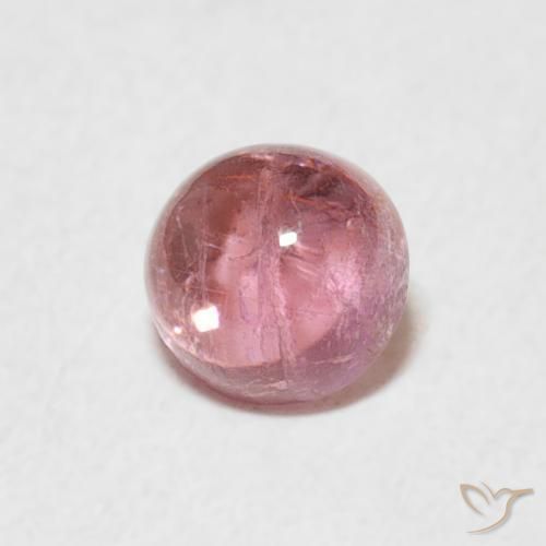 0.56 ct Pink Tourmaline Stone, Natural Tourmaline in Round Cabochon Shape for Sale