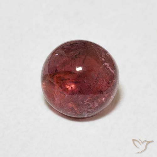 0.64 ct Red Tourmaline Stone, Natural Tourmaline in Round Cabochon Shape for Sale