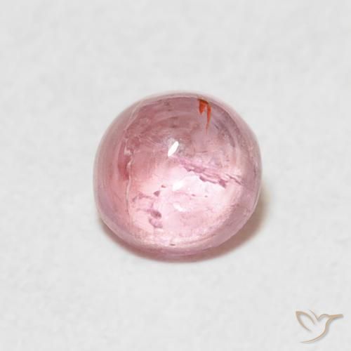 0.61 ct Pink Tourmaline Stone, Natural Tourmaline in Round Cabochon Shape for Sale