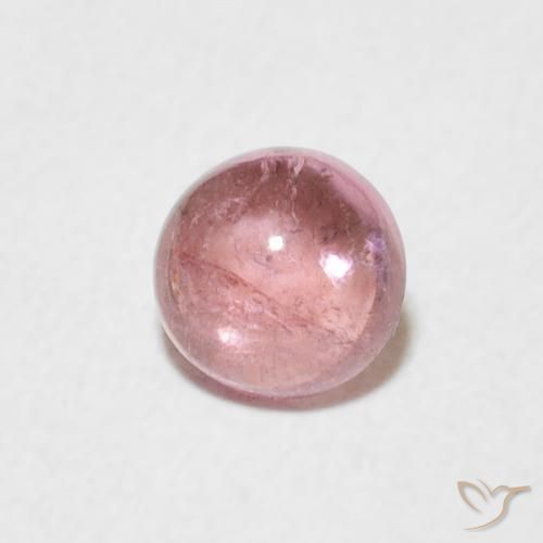 0.56 ct Pink Tourmaline Stone, Natural Tourmaline in Round Cabochon Shape for Sale