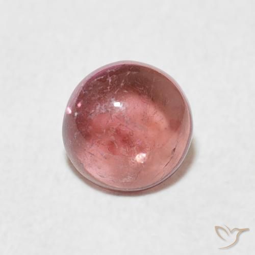 0.61ct Natural Light Candy Apple Red Tourmaline, Round, Transparent