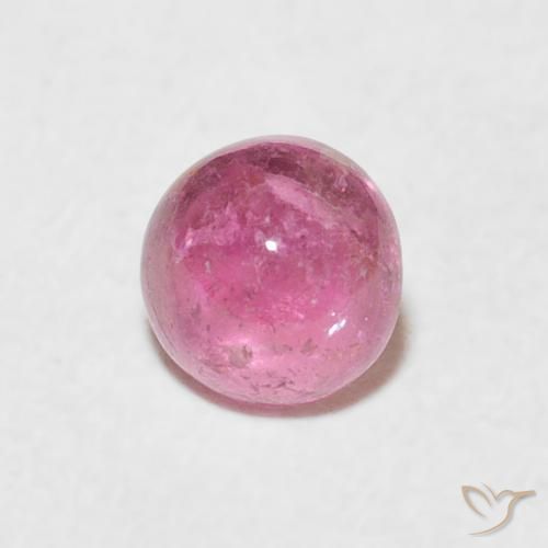 0.65 ct Pink Tourmaline Stone, Natural Tourmaline in Round Cabochon Shape for Sale
