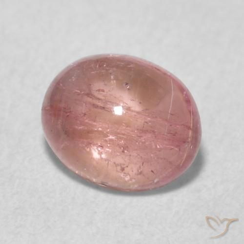 0.75 ct Pink Tourmaline Stone, Natural Tourmaline in Oval Cabochon Shape for Sale
