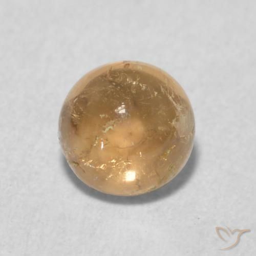 0.62 ct Golden Tourmaline Stone, Natural Tourmaline in Round Cabochon Shape for Sale