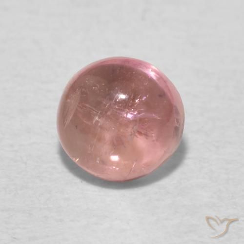 0.53 ct Pink Tourmaline Stone, Natural Tourmaline in Round Cabochon Shape for Sale