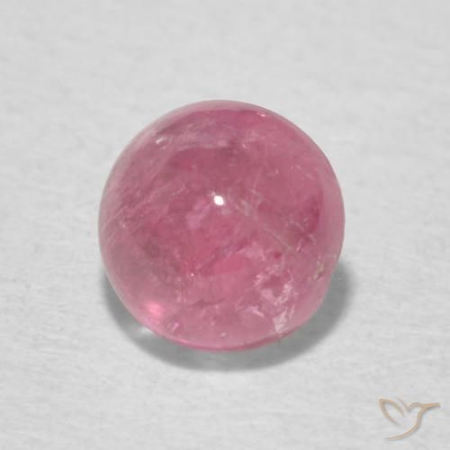 0.74 ct Pink Tourmaline Stone, Natural Tourmaline in Round Cabochon Shape for Sale