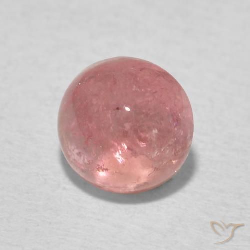 1.23 ct Pink Tourmaline Stone, Natural Tourmaline in Round Cabochon Shape for Sale