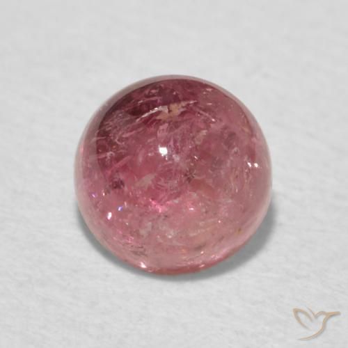0.80 ct Pink Tourmaline Stone, Natural Tourmaline in Round Cabochon Shape for Sale