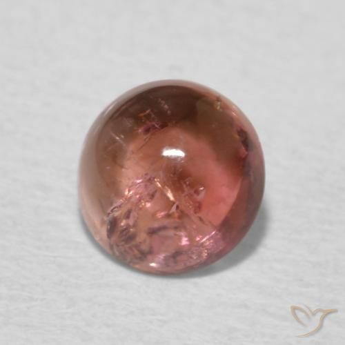 0.65 ct Pink Tourmaline Stone, Natural Tourmaline in Round Cabochon Shape for Sale