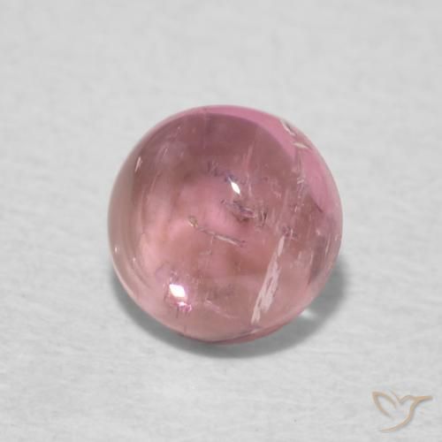 0.54 ct Pink Tourmaline Stone, Natural Tourmaline in Round Cabochon Shape for Sale